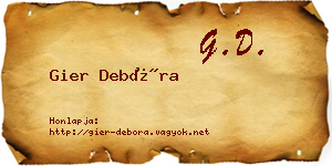 Gier Debóra névjegykártya